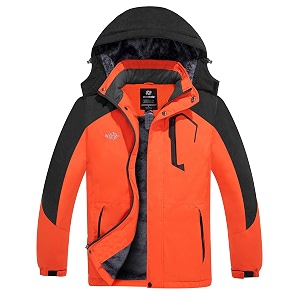 wantdo men39s mountain waterproof ski jacket windproof rain jacket winter warm hooded coat