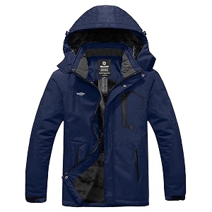 wantdo men39s mountain waterproof ski jacket windproof rain jacket winter warm hooded coat