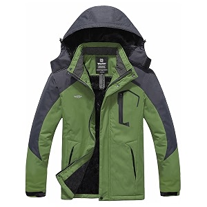 wantdo men39s mountain waterproof ski jacket windproof rain jacket winter warm hooded coat