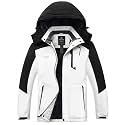 Wantdo Men's Mountain Waterproof Ski Jacket Windproof Rain Jacket Winter Warm Hooded Coat