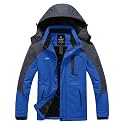 Wantdo Men's Mountain Waterproof Ski Jacket Windproof Rain Jacket Winter Warm Hooded Coat