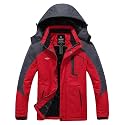 Wantdo Men's Mountain Waterproof Ski Jacket Windproof Rain Jacket Winter Warm Hooded Coat