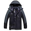 Wantdo Men's Mountain Waterproof Ski Jacket Windproof Rain Jacket Winter Warm Hooded Coat