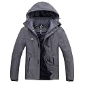 Wantdo Men's Mountain Waterproof Ski Jacket Windproof Rain Jacket Winter Warm Hooded Coat
