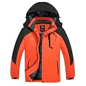 Wantdo Men's Mountain Waterproof Ski Jacket Windproof Rain Jacket Winter Warm Hooded Coat