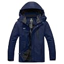 Wantdo Men's Mountain Waterproof Ski Jacket Windproof Rain Jacket Winter Warm Hooded Coat