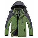 Wantdo Men's Mountain Waterproof Ski Jacket Windproof Rain Jacket Winter Warm Hooded Coat