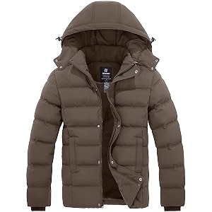 wantdo Mens Puffer Jacket Hooded Winter Coat