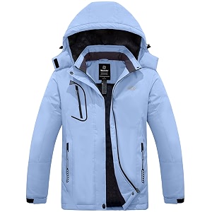 wantdo women39s mountain waterproof ski jacket windproof rain jacket winter warm hooded coat