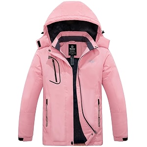 wantdo women39s mountain waterproof ski jacket windproof rain jacket winter warm hooded coat