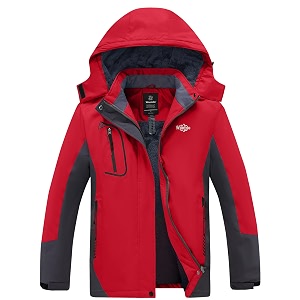 wantdo women39s mountain waterproof ski jacket windproof rain jacket winter warm hooded coat