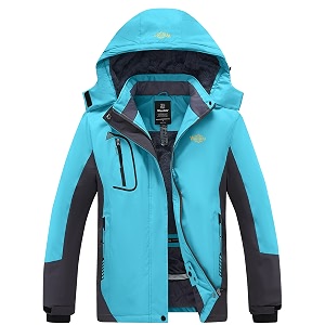 wantdo women39s mountain waterproof ski jacket windproof rain jacket winter warm hooded coat