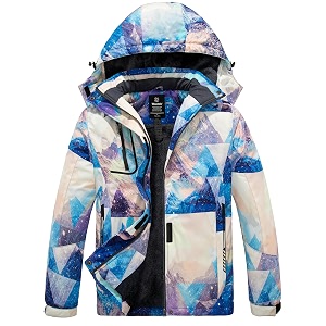 wantdo women39s mountain waterproof ski jacket windproof rain jacket winter warm hooded coat