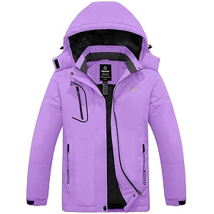 wantdo women39s mountain waterproof ski jacket windproof rain jacket winter warm hooded coat