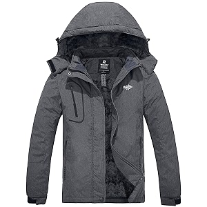 wantdo women39s mountain waterproof ski jacket windproof rain jacket winter warm hooded coat