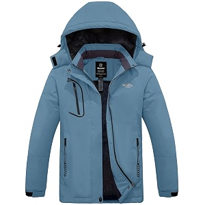 wantdo women39s mountain waterproof ski jacket windproof rain jacket winter warm hooded coat