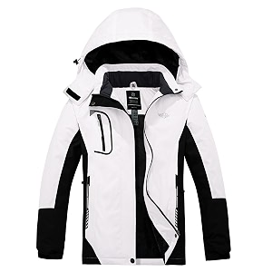 wantdo women39s mountain waterproof ski jacket windproof rain jacket winter warm hooded coat