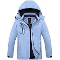 Wantdo Women's Mountain Waterproof Ski Jacket Windproof Rain Jacket Winter Warm Hooded Coat