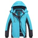 Wantdo Women's Mountain Waterproof Ski Jacket Windproof Rain Jacket Winter Warm Hooded Coat
