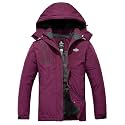 Wantdo Women's Mountain Waterproof Ski Jacket Windproof Rain Jacket Winter Warm Hooded Coat