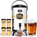 WantJoin Insulated Beverage Dispenser Stainless Steel Silver 3.2Gal,1 Pack