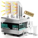 WantJoin Wine Glass Polisher Machine - 5 Brushes 330 Cups/Hour Commercial Electric Automatic Dryer with 304 Stainless Steel, 100% Cotton, 1300W High Power, 136°F Air Drying for Bar Restaurant Kitchen