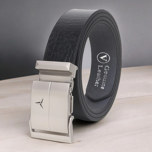 WARCKS Men Formal Black Genuine Leather Belt