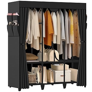 wardrobe closet quick and easy assembly black portable closet