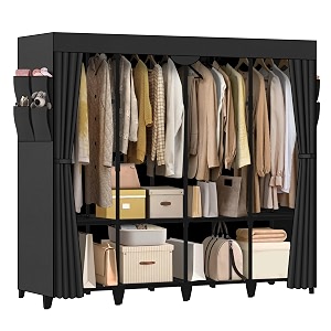 wardrobe closet quick and easy assembly black portable closet