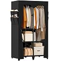 Wardrobe Closet, Quick and Easy Assembly, Black Portable Closet