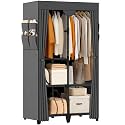 Wardrobe Closet, Quick and Easy Assembly, Gray Portable Closet
