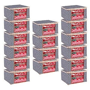 wardrobe organizer for clothes bmg import export cloth storage bag with zipper clothes organizer with transparent window non wowen material cloth cover for saree lehengha shuit dress grey pack of 16