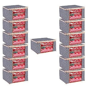 wardrobe organizer for clothes bmg import export cloth storage bag with zipper clothes organizer with transparent window non wowen material cloth cover for saree lehengha shuit dress grey pack of 13