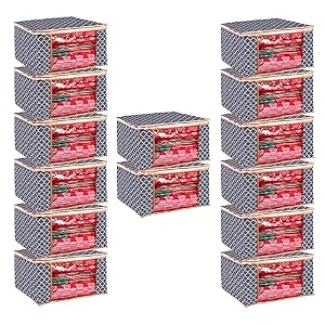 wardrobe organizer for clothes bmg import export cloth storage bag with zipper clothes organizer with transparent window non wowen material cloth cover for saree lehengha shuit dress grey pack of 14