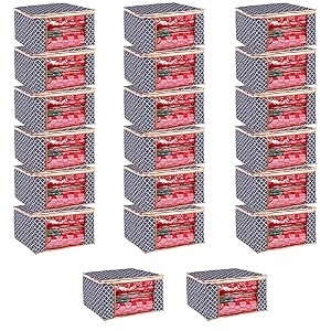 wardrobe organizer for clothes bmg import export cloth storage bag with zipper clothes organizer with transparent window non wowen material cloth cover for saree lehengha shuit dress grey pack of 20