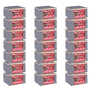 wardrobe organizer for clothes bmg import export cloth storage bag with zipper clothes organizer with transparent window non wowen material cloth cover for saree lehengha shuit dress grey pack of 21