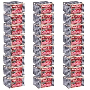wardrobe organizer for clothes bmg import export cloth storage bag with zipper clothes organizer with transparent window non wowen material cloth cover for saree lehengha shuit dress grey pack of 24