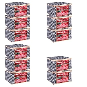 wardrobe organizer for clothes bmg import export cloth storage bag with zipper clothes organizer with transparent window non wowen material cloth cover for saree lehengha shuit dress grey pack of 11