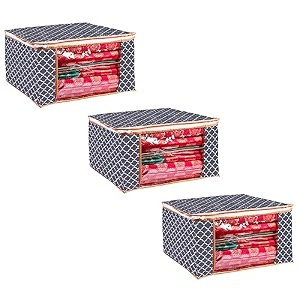 bmg import export wardrobe organizer for clothes cloth storage bag with zipper clothes organizer with transparent window non wowen material cloth cover for saree lehengha shuit dress grey pack of 1