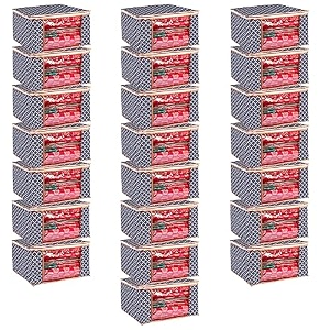 wardrobe organizer for clothes bmg import export cloth storage bag with zipper clothes organizer with transparent window non wowen material cloth cover for saree lehengha shuit dress grey pack of 22