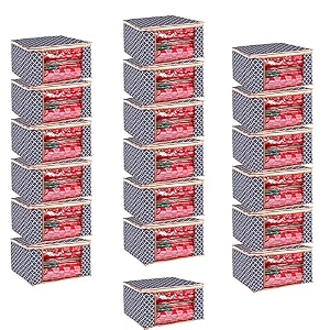 wardrobe organizer for clothes bmg import export cloth storage bag with zipper clothes organizer with transparent window non wowen material cloth cover for saree lehengha shuit dress grey pack of 19