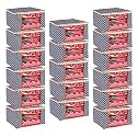 Wardrobe Organizer for Clothes BMG Import Export Cloth Storage Bag with Zipper Clothes Organizer with Transparent Window Non Wowen Material Cloth Cover for Saree Lehengha Shuit Dress Grey (Pack of 17)