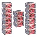 Wardrobe Organizer for Clothes BMG Import Export Cloth Storage Bag with Zipper Clothes Organizer with Transparent Window Non Wowen Material Cloth Cover for Saree Lehengha Shuit Dress Grey (Pack of 15)