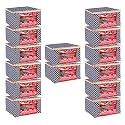 Wardrobe Organizer for Clothes BMG Import Export Cloth Storage Bag with Zipper Clothes Organizer with Transparent Window Non Wowen Material Cloth Cover for Saree Lehengha Shuit Dress Grey (Pack of 14)