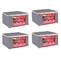 BMG Import Export Wardrobe Organizer for Clothes Cloth Storage Bag with Zipper Clothes Organizer with Transparent Window Non Wowen Material Cloth Cover for Saree Lehengha Shuit Dress Grey (Pack of 1)