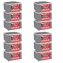 Wardrobe Organizer for Clothes BMG Import Export Cloth Storage Bag with Zipper Clothes Organizer with Transparent Window Non Wowen Material Cloth Cover for Saree Lehengha Shuit Dress Grey (Pack of 12)