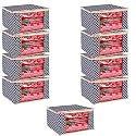 Wardrobe Organizer for Clothes BMG Import Export Cloth Storage Bag with Zipper Clothes Organizer with Transparent Window Non Wowen Material Cloth Cover for Saree Lehengha Shuit Dress Grey (Pack of 9)