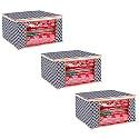 BMG Import Export Wardrobe Organizer for Clothes Cloth Storage Bag with Zipper Clothes Organizer with Transparent Window Non Wowen Material Cloth Cover for Saree Lehengha Shuit Dress Grey (Pack of 1)