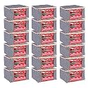 Wardrobe Organizer for Clothes BMG Import Export Cloth Storage Bag with Zipper Clothes Organizer with Transparent Window Non Wowen Material Cloth Cover for Saree Lehengha Shuit Dress Grey (Pack of 18)