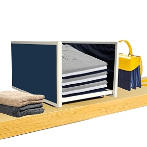 wardrobe shelf divider - cupboard organiser - closet shelf organiser shelf partitions shelf separators shelf dividers blue pack of 1